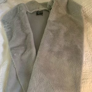 Faux fur sweater vest